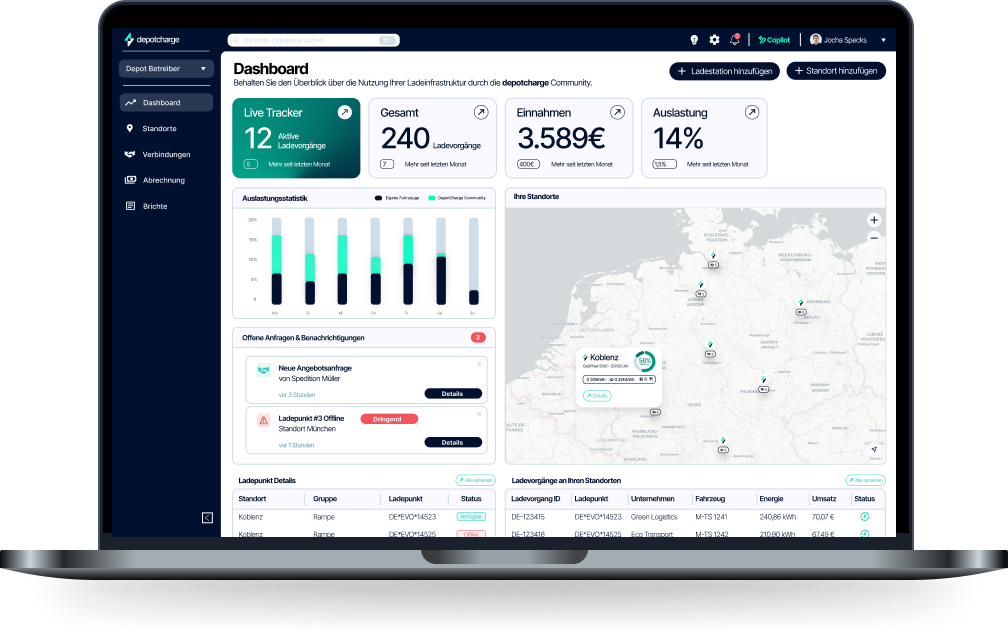 DepotCharge Marketplace Laptop Mockup